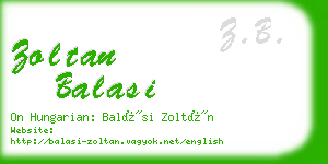 zoltan balasi business card